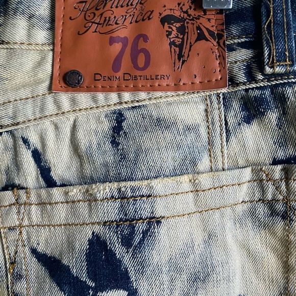 The Heritage America 76 Denim Distillery Y2K  Rugged Edgy Acid Wash Size 38/34 - Picture 13 of 13